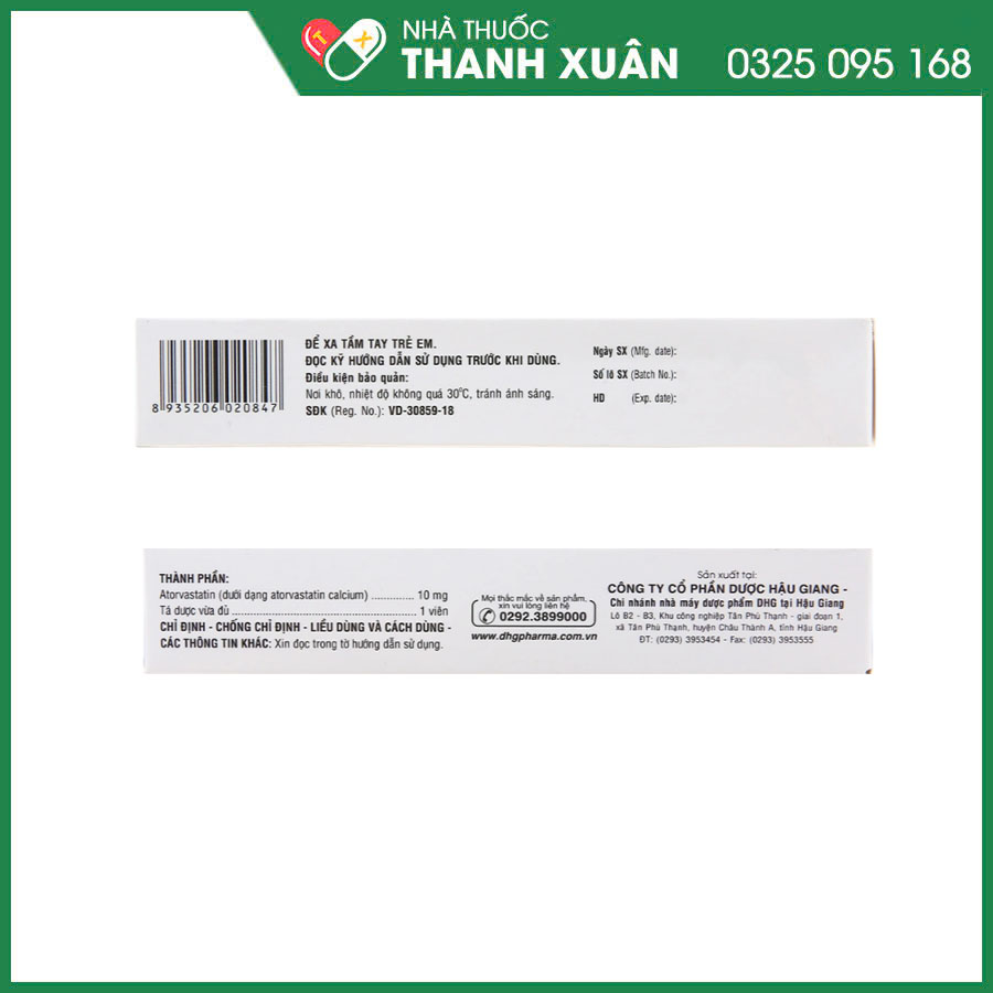 Lipvar 10mg thuốc điều trị giảm mỡ máu và dự phòng các biến cố tim mạch